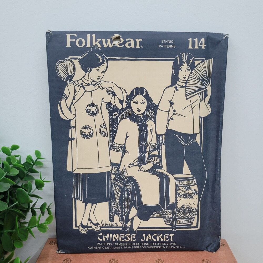 Vintage Folkwear Chinese Jacket Sewing Pattern No. 114 • Traditional Ethnic